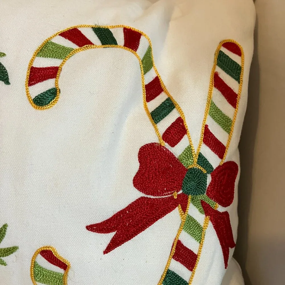 Devi Designs Pillow Embroidery Design Christmas JOY 24 x 12 Embroidered W/Tags.